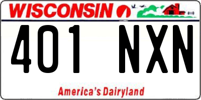WI license plate 401NXN