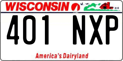 WI license plate 401NXP