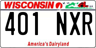 WI license plate 401NXR