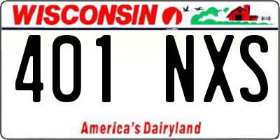 WI license plate 401NXS