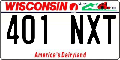 WI license plate 401NXT