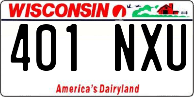 WI license plate 401NXU