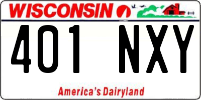 WI license plate 401NXY