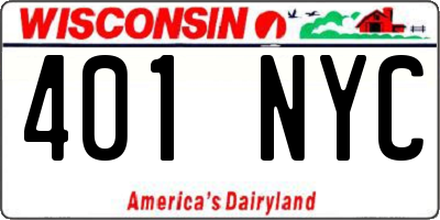 WI license plate 401NYC
