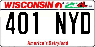WI license plate 401NYD