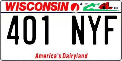 WI license plate 401NYF