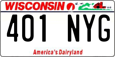 WI license plate 401NYG