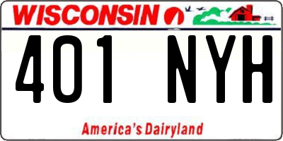 WI license plate 401NYH