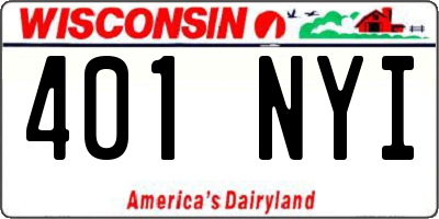 WI license plate 401NYI