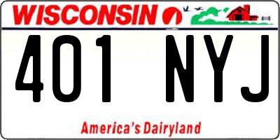 WI license plate 401NYJ