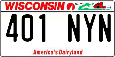 WI license plate 401NYN