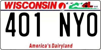 WI license plate 401NYO