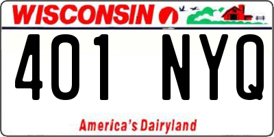 WI license plate 401NYQ