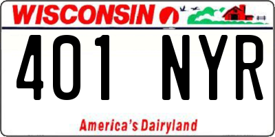 WI license plate 401NYR