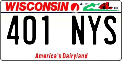 WI license plate 401NYS