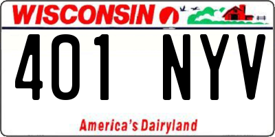 WI license plate 401NYV
