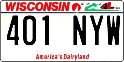 WI license plate 401NYW