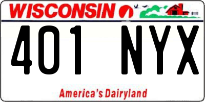 WI license plate 401NYX
