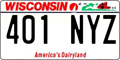 WI license plate 401NYZ