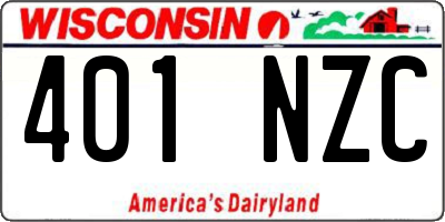 WI license plate 401NZC