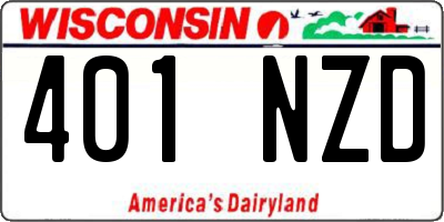 WI license plate 401NZD