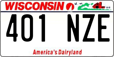 WI license plate 401NZE