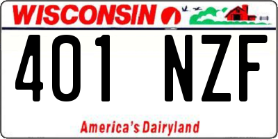 WI license plate 401NZF