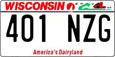 WI license plate 401NZG