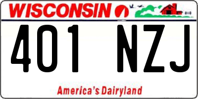 WI license plate 401NZJ