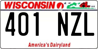 WI license plate 401NZL