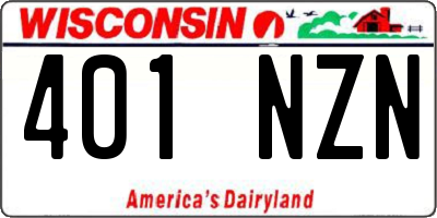 WI license plate 401NZN