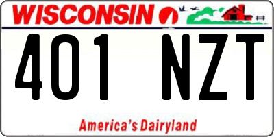WI license plate 401NZT