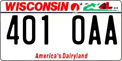 WI license plate 401OAA
