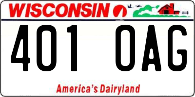 WI license plate 401OAG