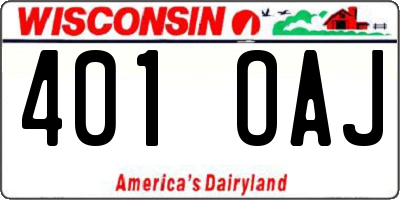 WI license plate 401OAJ