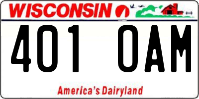 WI license plate 401OAM