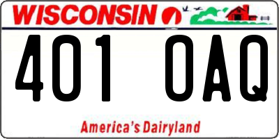 WI license plate 401OAQ
