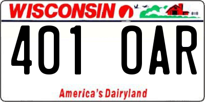 WI license plate 401OAR