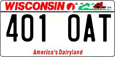 WI license plate 401OAT