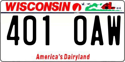 WI license plate 401OAW