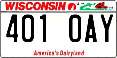 WI license plate 401OAY
