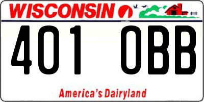 WI license plate 401OBB