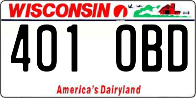 WI license plate 401OBD