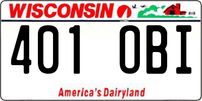 WI license plate 401OBI