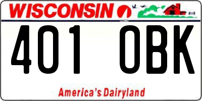 WI license plate 401OBK