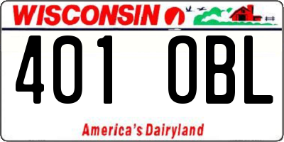 WI license plate 401OBL