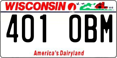 WI license plate 401OBM