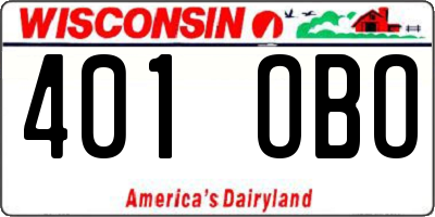 WI license plate 401OBO