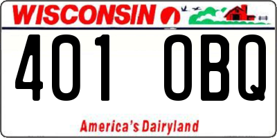 WI license plate 401OBQ