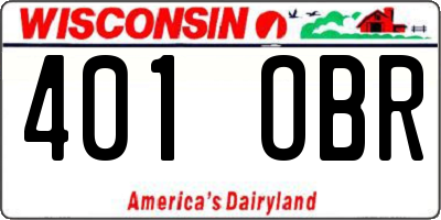 WI license plate 401OBR